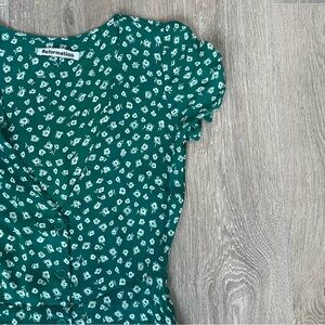 Reformation green floral midi dress